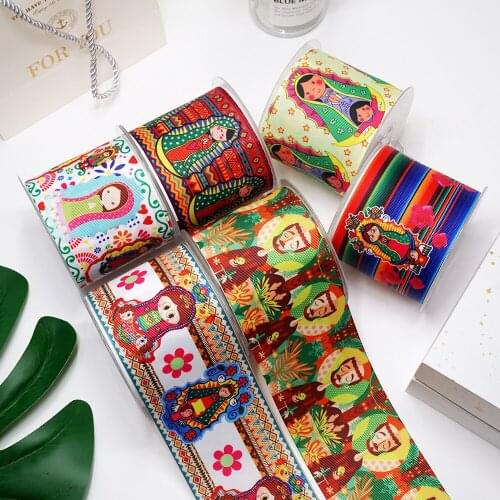 DIY Cartoon Virgin Mary Printed Grosgrain Ribbon For Craft Supplies Sewing Accessories 5 Yards. 32168
