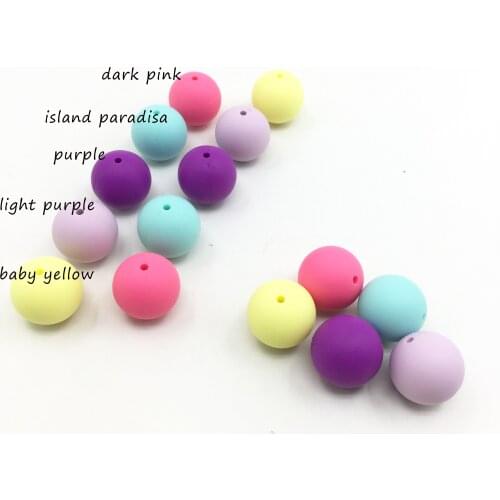 100pcs/lot Silicone Beads 10mm/12mm/15mm/20mm Round Shaped Loose Teething Beads Baby Teething Toys DIY Food Grade Chewable Beads