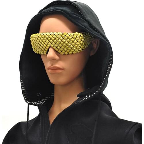 Sunglasses Men Steampunk Goggles Deal with It Glasses Oculos Masculino Unseen Points Sun Lady Fashion Punk Metal Handmade Wrap