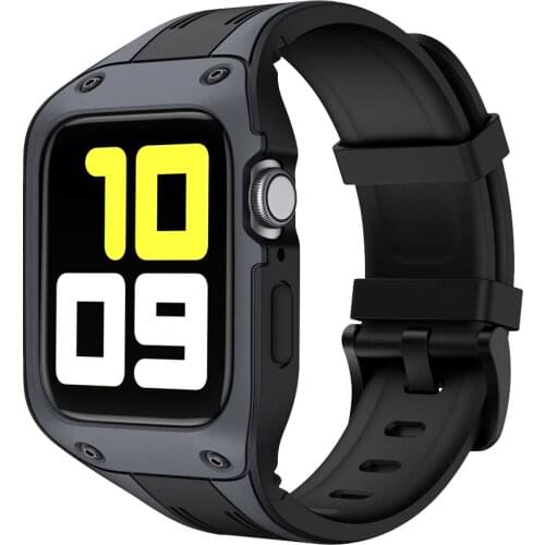 TPU +Metal Sport Watch Band with Protective Case for Apple Watch Series 3 42mm strap Watchband for IWatch 4 44mm belt fashion