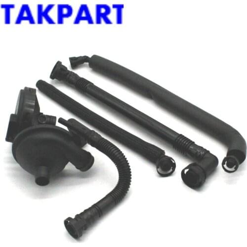 TAKPART PCV Crankcase Vent Valve & Breather Hose Kit for BMW E46 325i 330i 325Xi 330Xi 11617504535 /11617504536 /11611432559