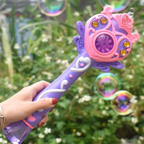 Fairy Magic Wand Bubble Machine for Children Butterfly Automatic Bubble Machine Birthday Wedding Party Bubble Blower Bubbles Toy