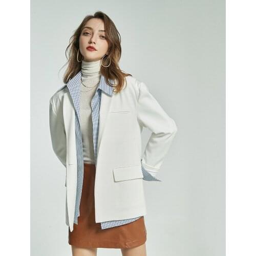 Autumn Women Blazers Single Button Lady Office Work Suit Coat Bloose Business Casual Coat Black Women Blazer Femme