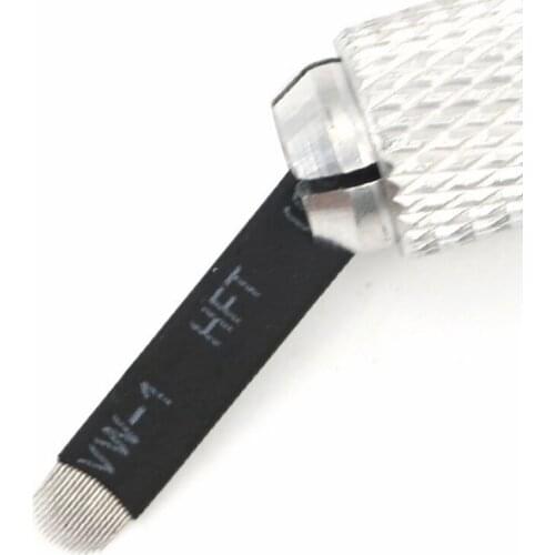 100pcs White Black 0.18mm Microblading Needles for Tattoo 7 9 11 12 14 Flex Blades U Shape Permanent Makeup Needle Blade