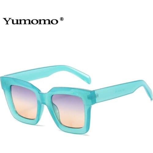 2020 Fashion Square Sunglasses Women Clear Blue Gradient Eyewear Men Trending Gradient Sun Glasses Shades UV400