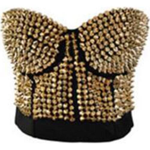 2020 Hot Sale Sexy Women Punk Rock Strapless Overbust Top Bustier Colorful Rhinestone Corset Bra Clubwear Body Shaper Corselet