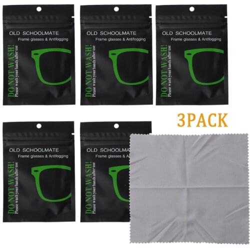 3PACK Reusable Anti-Fog Wipes Glasses Pre-moistened Antifog Lens Cloth Defogger Eyeglass Wipe Prevent Fogging for Glasses