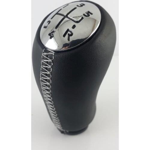 5 Speed Gear Shift Knob Leather White Color Thread for Renault Megane II MK2 Scenic 2 Clio 3 III MK3 fluence Gear Shifter