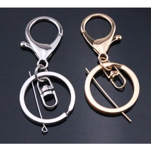 6Pcs Key Ring lobster Clasp Key Hook With 30MM Ring Split KeyRing Keychain For Jewelry DIY