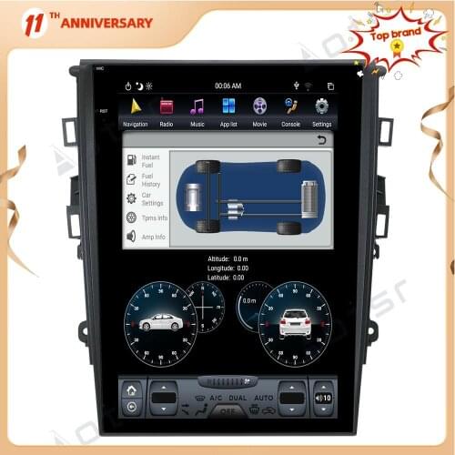 For Ford Fusion Mondeo MK5 13+ Vertical Tesla PX6 Android 9 4+64GB Car Radio Multimedia Player Car GPS Navigation DSP + CARPLAY