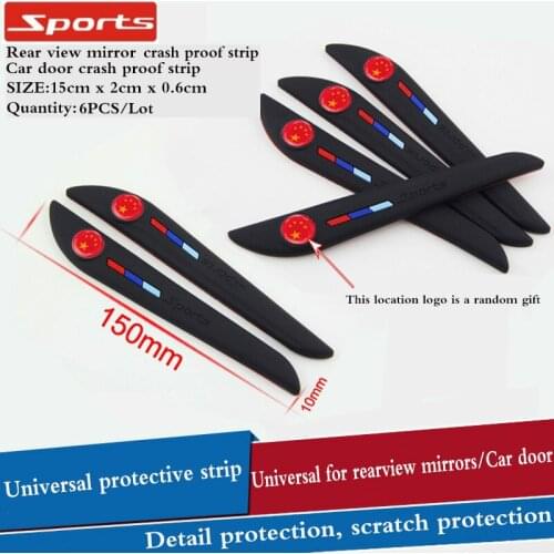 Car Rear View Mirror Crash Proof Strip Car Door Crash Proof Strip Car Styling For Ford mondeo kuga fiesta Focus 2 3 ecosport