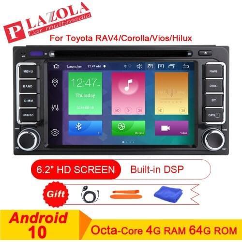 AutoRadio 2 din Android 10 Car Stereo DVD GPS Player For Toyota Land Cruiser Corolla RAV4 Hilux Prado Vios 4 Runner 2000-2006
