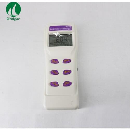AZ8306 Multi-Functional Handheld Digital Conductivity Meter TDS Detector 3 in 1 Water Quality Tester Salinity Logger with LCD