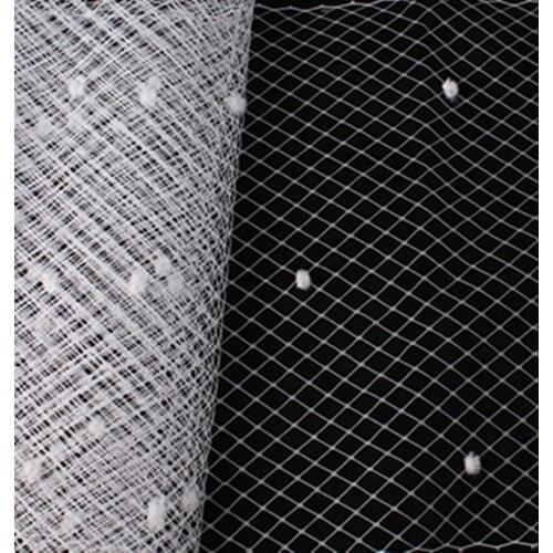 White Mix Dot Birdcage Netting 45CM Width Russian Veiling DIY Hair Accessories for Wedding Hats Bridal Veil or More Colors LDV04