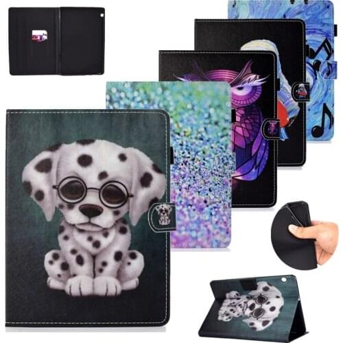 Tablet Case for Huawei Mediapad T5 10 AGS2-W09/L09/L03/W19 10.1" Case Cute Dog Cat Protector Cover PU Leather Wallet Flip Stand