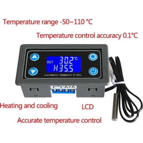 Digital Display LCD Temperature Controller 10A Thermostat Control Switch 4 Delay Start Heating Refrigeration with Probe