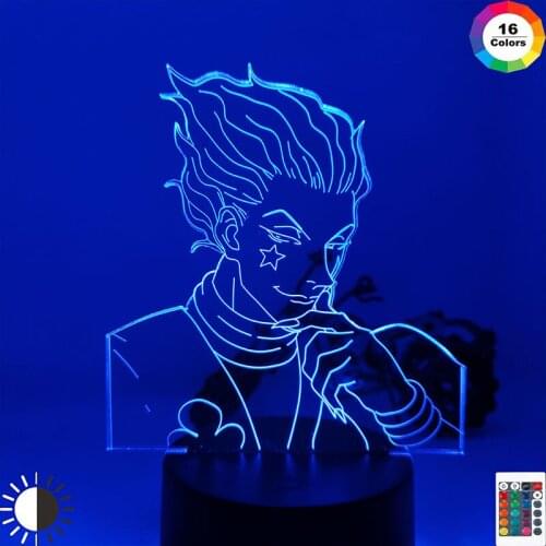 Kids Night Light Gift Led Touch Sensor Colorful Bedroom Nightlight Anime Hunter X Hunter Decor Light Cool 3d Lamp Hisoka Gadgets