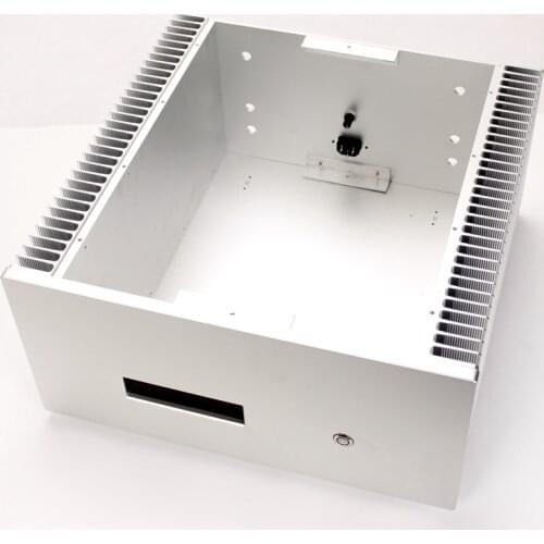 Double sides dissipation All aluminum class a post power amplifier case AMP Enclosure DIY box size:411x411x200
