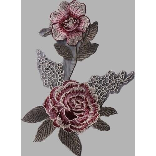 Lace flower applique patches embroidered badge fabric patch clothing decoration accessories patch sewing on stickers for clothes