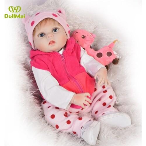 Bebe Doll reborn menina Full silicone reborn baby real dolls 22"57cm vinyl newborn babies alive doll for kids gift boneca reborn
