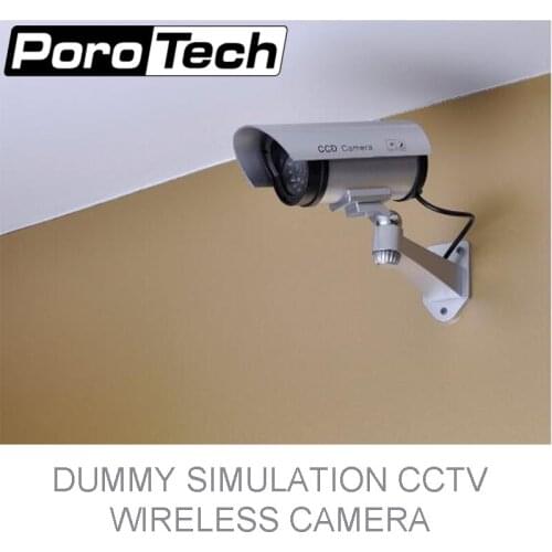 P2100 Nice Dummy Fake Surveillance Security CCTV Dome Camera Indoor Outdoor with Red LED Light primary battery powered Look Real