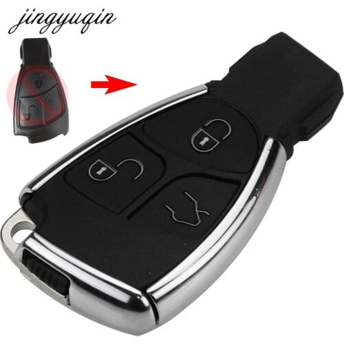 Jingyuqin Modified 3 Buttons Remote Key Shell Fob Case Cover For Mercedes Benz B C E ML S CLK CL Chrome Style