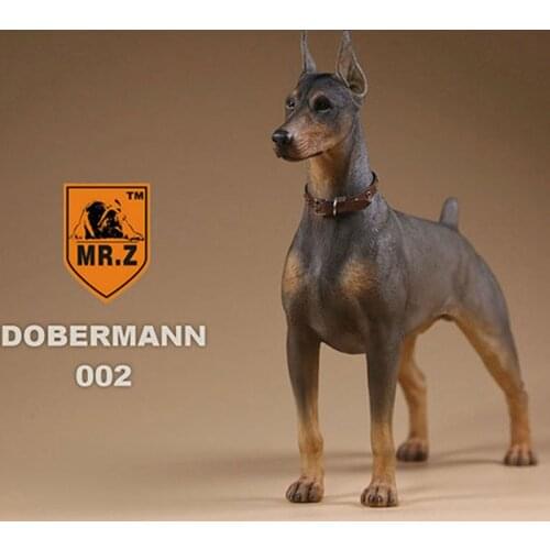 Mr.Z 1/6 Simulation Animal Police Dog Doberman Pet Dog Model Toys Collection Gift Model F 12" Action Figure Scene Car Decoration