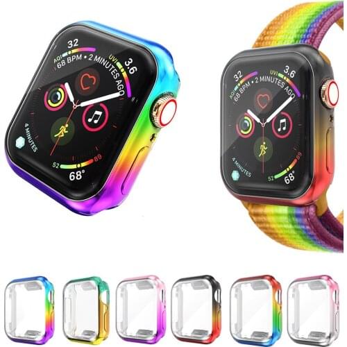 Soft Slim TPU Case For Apple Watch Cover 38 42mm 40 44mm All-around Protect Cover for Apple Watch Series 1 2 3 4 5 Screen Film