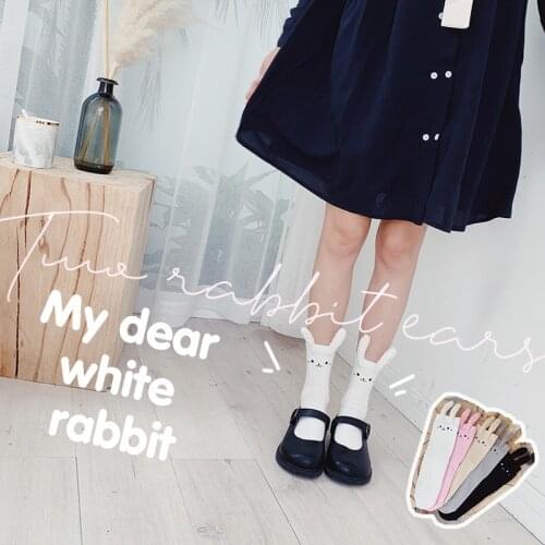 SP&CITY Lolita Cartoon Rabbit Ears Women Socks Lovely Winter Cute Knitted Cotton Socks Girl Solid High Socks Female Hipster Sox