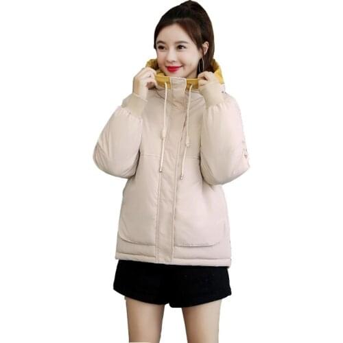 Bread clothing female short network net red down cotton coat new student down cotton suit Korean loose winter jacket womens