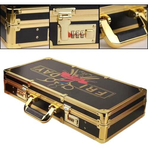 Barber Salon Stylist Travel Metal Case Number Lock Hair Combs Cutting Tool Box