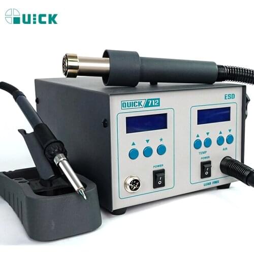 QUICK 712 2 in 1 Soldering Station Hot Air Gun Rework Station 110/220V 861DW+203H Rework Station for Soldering Repair