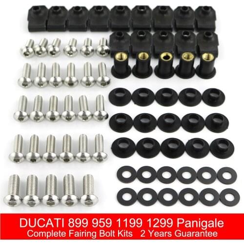 Complete Full Fairing Bolts Kits Fit For Ducati 899 959 1199 1299 Panigale 2015 2016 2017 2018 Screws Clips Nuts Stainless Steel