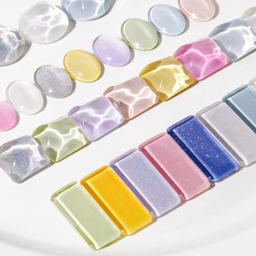 40pcs Transparent Glass Nail Art Display for Showing Gel Polish Designs Nail Color Board Tips Card Japanese Style Manicure Tools