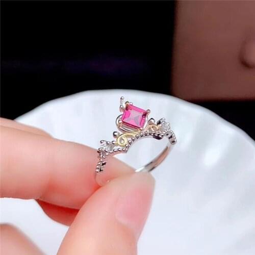 Natural garnet ring, 925 silver, cheap, simple and exquisite, beautiful colors, the product of nature