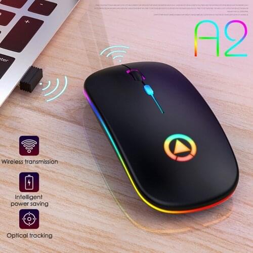 Silver Eagle Rechargeable Wireless Mouse A2 7 Colors Backlit Mosue Silent Mute Computer Accessories for Home Office Games
