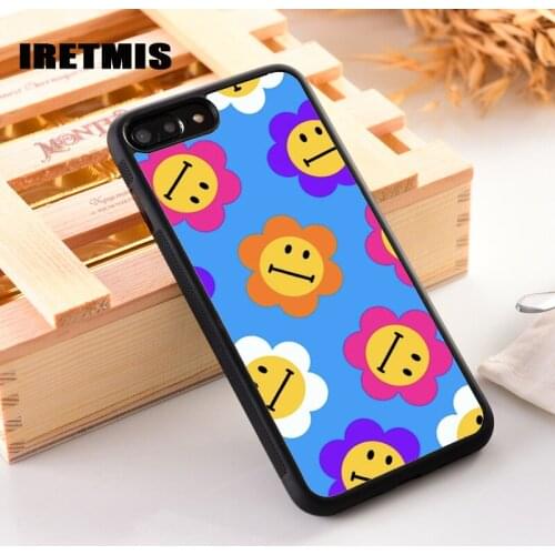 Iretmis Rubber Silicone Phone Cover Case For iPhone 6 6S 7 8 PLUS X XS XR 11 12 Mini Pro Max Blue Maybe Flower