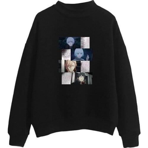 Anime NIGHT HEAD 2041 Turtleneck Sweaters Winter Black Pullovers Women/Men Casual female Tracksuit Loose Sweatshirt
