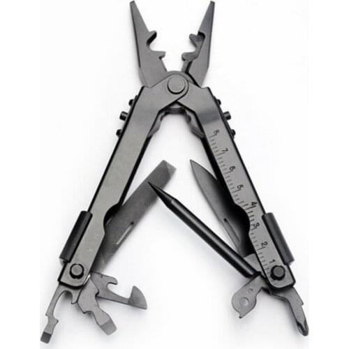 Outdoor portable stainless steel pliers black multifunctional creative folding bottle opener pliers outdoor sports accessories