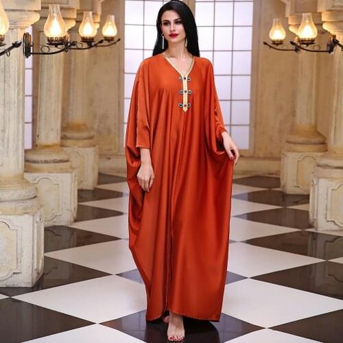 Uniquely 2021 Spring Women Indie Aesthetic Clothes Fashion Hi Quality Dubai Evening Party Maxi Orange Dress Muslim Arab Kaftan