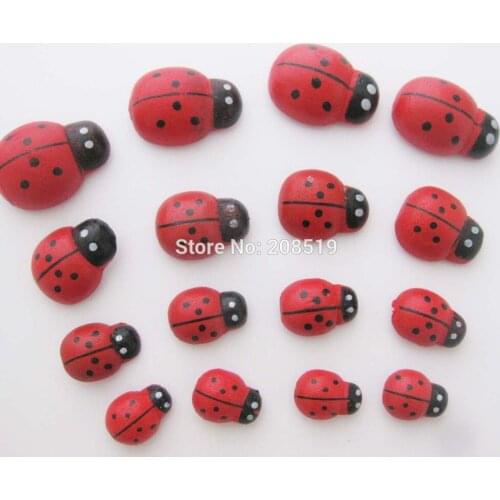 WBNNSV 200Pcs Back Self Adhesive Flatback Ladybird Buttons For Scrapbooking DIY Craft Accessory
