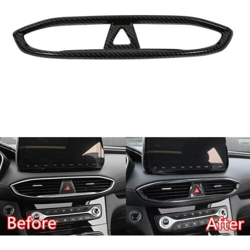 YAQUICKA For Hyundai Santa Fe (TM) 2019-2020 Car Dashboard Central Air Vent Trim Frame Sticker Interior Car Accessories