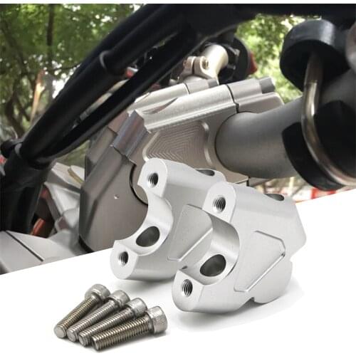 Motorcycle Handlebar Mounts Clamps Extend Handle Bar Adapter Risers Aluminium For BMW R1200GS LC Adventure ADV R1250GS 2014-2018