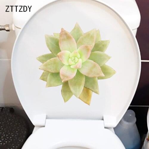 ZTTZDY 22.7×23.4CM Mingyue Succulents Freash Plant Home Wall Stickers Fashion Bathroom Toilet Decor T6-0087