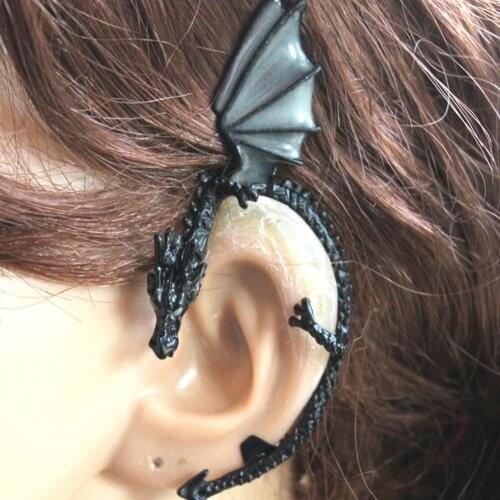 1Pc Women Clip Earring Punk Luminous Dragon Shape Ear Cuff Clip Earring No Piercing Jewelry Womans accesories Clip Earring