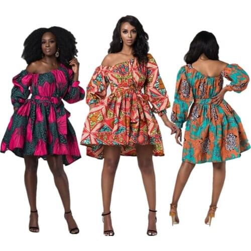 2020 African Dresses For Women Traditional African Clothing Dashiki Ankara Summer Bandage Dress Print African Clothes