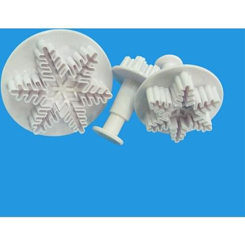 3pcs fine snowflake Cake Molds Mould Fondant Tools Cookie Cutter Biscuit Stamp Mould Christmas Baking Sugarcraft Mold