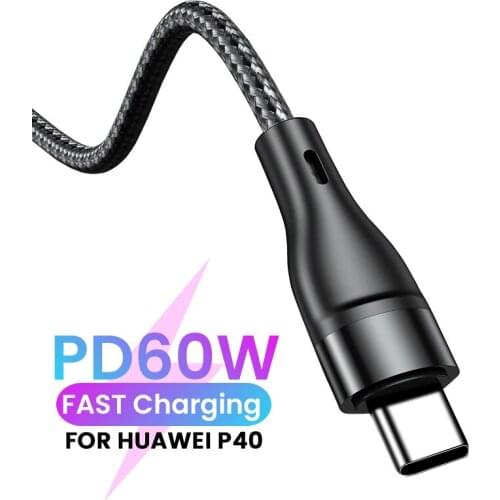 3A USB Type C to Type C Cable For Samsung Huawei PD 60W USB C Fast Charging Data Cord QC4.0 Quick Charger For Xiaomi 11 MacBook