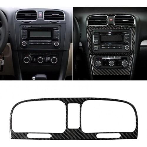 80% Hot Sell Car Carbon Fiber Central Control Air Outlet Sticker for VW Golf 6 R MK6 08-12