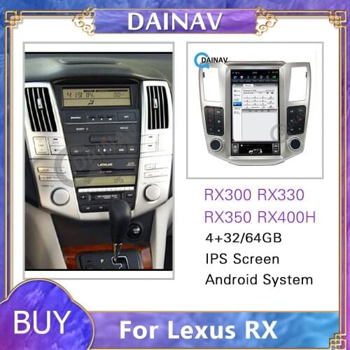 Vertical Screen Android Car Radio GPS Navigation For Lexus RX300 2005 Tesla Style Car Multimedia DVD Player